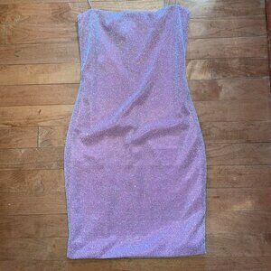 Meshki Mia Thin strap Pink shimmer dress